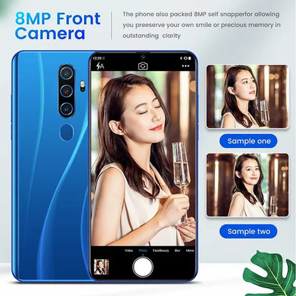 6.7 Inch A82 Smartphone Face/Fingerprint Unlock 8+128GB Android Dual SIM Cards Support T Card Dual Rear 8MP+18MP HD Camera Bluetooth GPS Navigation Hi-Fi Sound Quality Smart Phones 详情