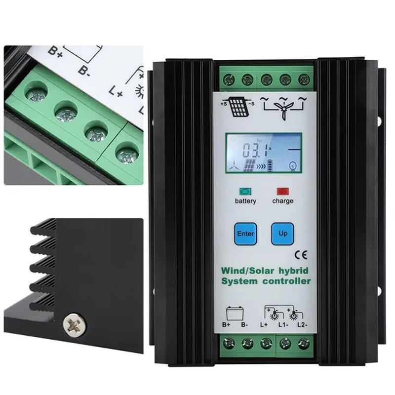 12/24V Wind and Solar Complementary Charge Controller Lcd Monitor Wind Turbine Solar Panel Charger Regulator