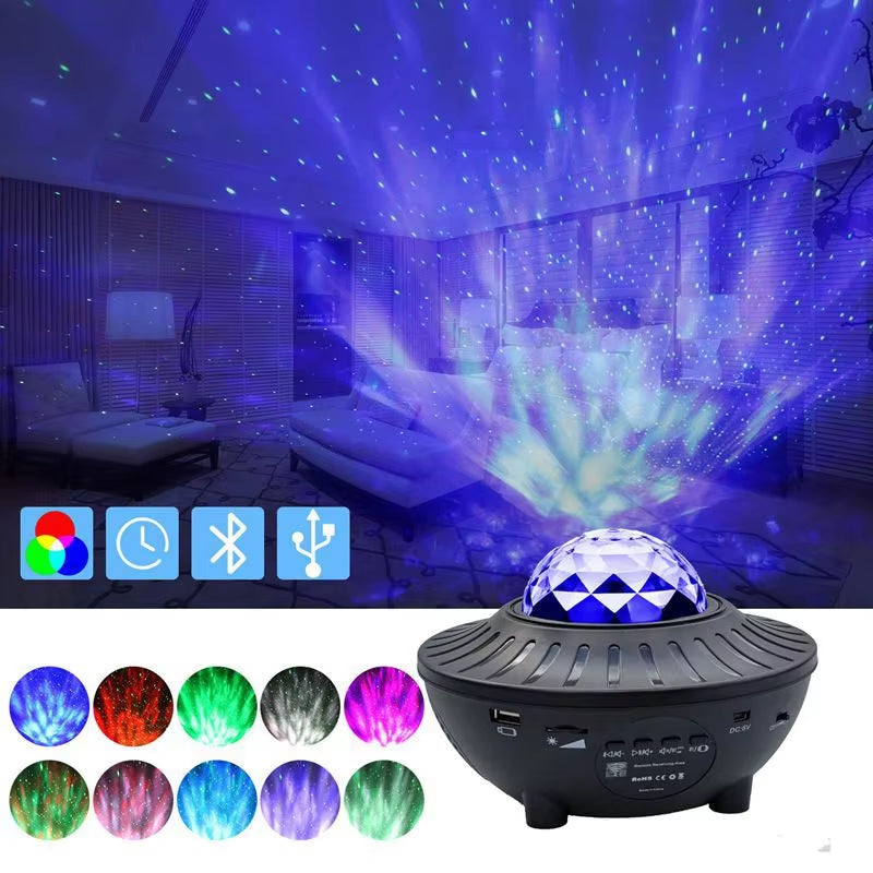 LED Sky Projection Lamp Remote Control Bedroom Kids Baby Night Light Projector