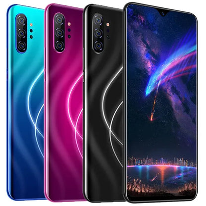 Note20 Pro 6.7 Inch 2.5D Curved Glass Screen Smartphone Face/Fingerprint Support 5G Wifi Android 9.0 1.5Ghz Dual SIM Cards Dual Rear 13MP 24MP HD Camera Bluetooth GPS Network 3G/4G/5G Smart Phones MASK