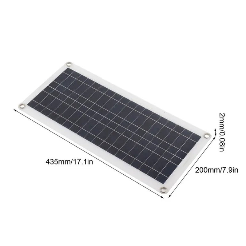 30W Solar Panel Complete Kit 12V Solar Cell Power Portable Outdoor Polysilicon Camp Hiking Travel