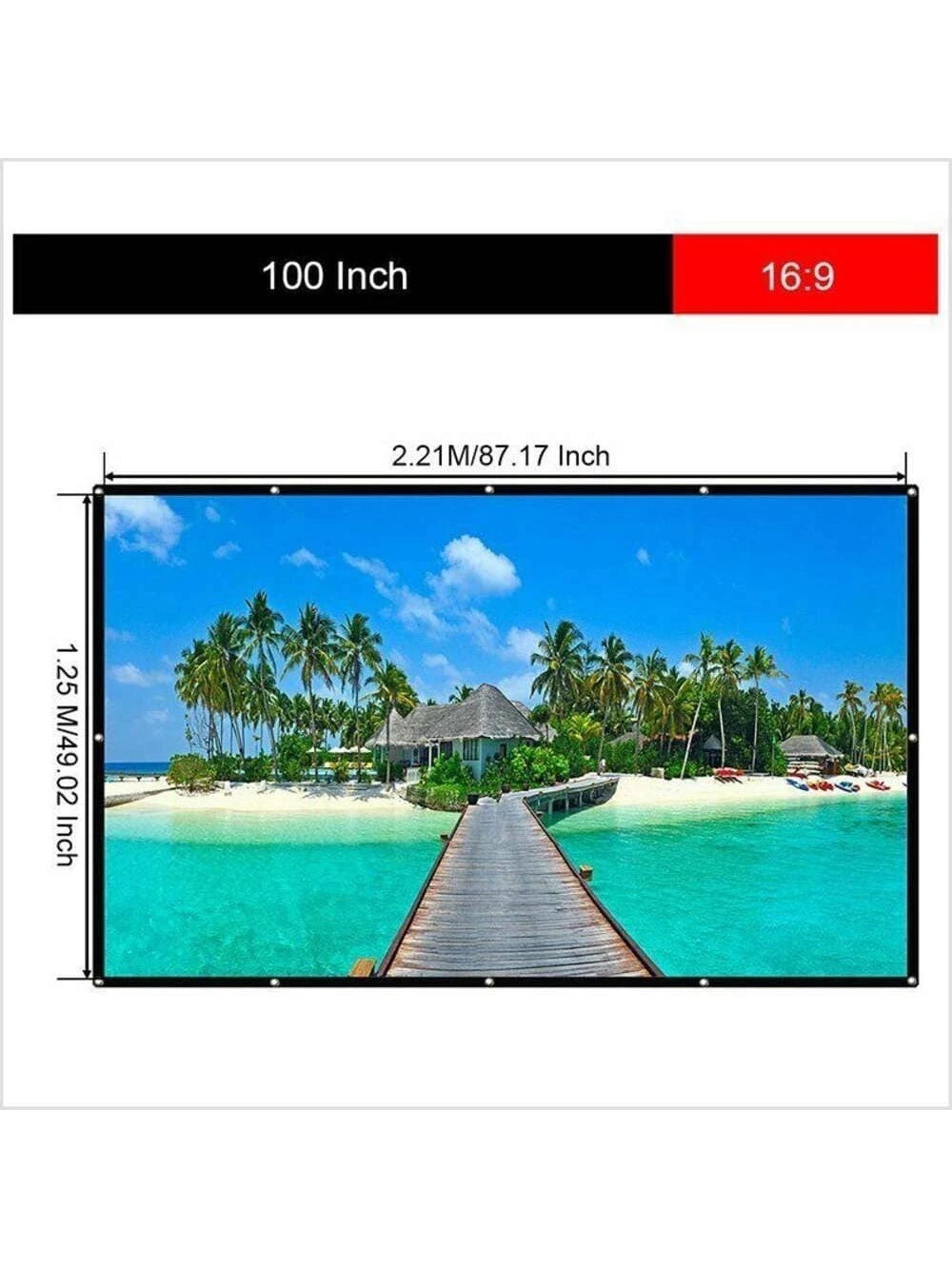 120" Projector Screen Foldable Home Theater In/Outdoor Movie Projection 16:9/4:3