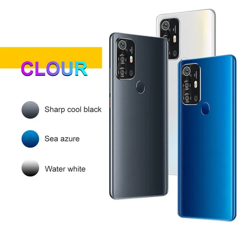 New V19Pro 7.2 Inch Full Screen FHD Smartphone 12GB+512GB Face Unlock 4G 5G Android10.0 Dual SIM Cards Support T Card Dual Rear 18MP+48MP HD Camera Bluetooth GPS Navigation Hi-Fi Sound Quality Smart Phones