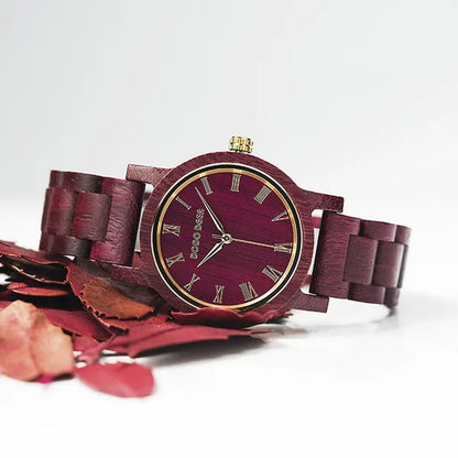 DODO DEER New Design Wood Watch for Women Simple Retro Roman Numerals Dial Rosewood Quartz Watch Anniversary Gift Exquisite Wooden Box Dropshipping