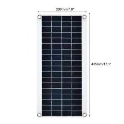 Polysilicon 20W 12V/24V Dual Output USB Solar Panel Flexible Monocrystalline Battery Charge with Dual High Efficiency USB Solar Controller(Option) for Home/Outdoor Solar Power Kit