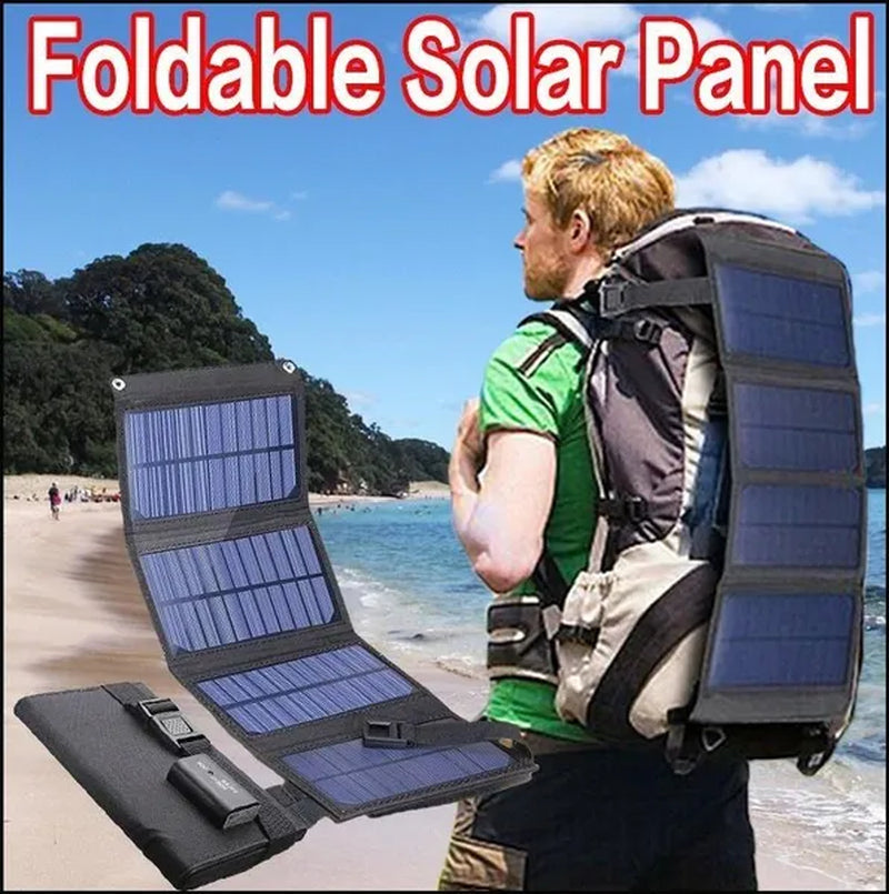 2000W High Power Output Waterproof USB Outdoor Sunpower Foldable Solar Panels Cells 5V Portable Solar Mobile Battery for Traveling Camping Hiking Black/Camouflage