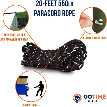 Gear Life Tent Emergency Survival Shelter – 2 Person Emergency Tent – Use as Survival Tent, Emergency Shelter, Tube Tent, Survival Tarp - Includes Survival Whistle & Paracord