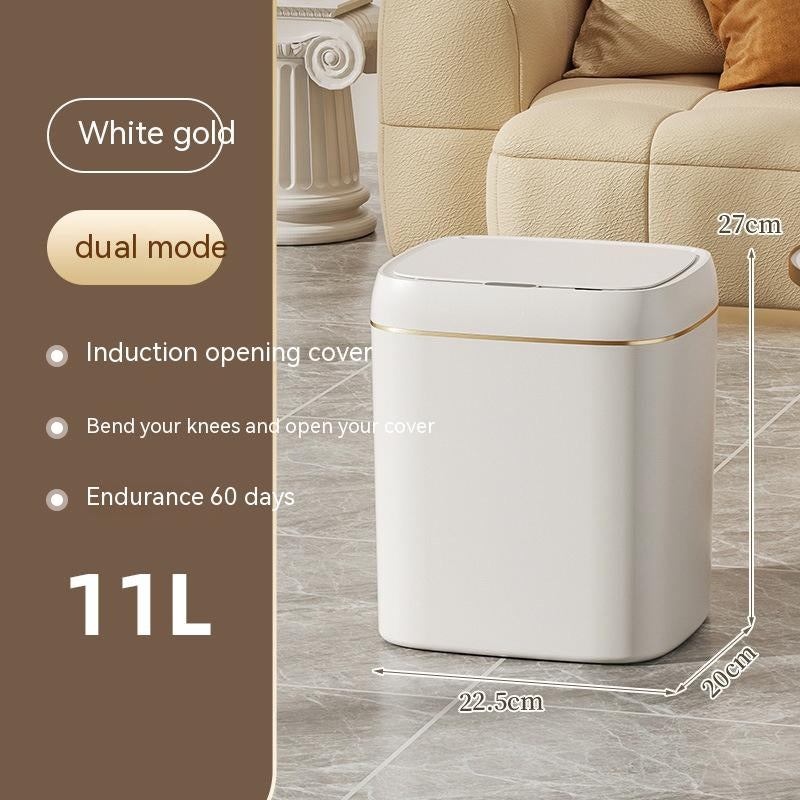 Smart Trash Can with Lid for Bedroom and Living Room Kitchen Storage Box Trash Can Induction Small Car Box Automatic Smart Dustbin Smart Trash Bin