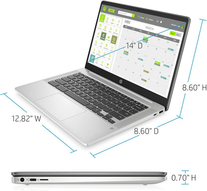 Chromebook 14-Inch HD Laptop, Intel Celeron N4000, 4 GB RAM, 32 GB Emmc, Chrome (14A-Na0010Nr, Mineral Silver)