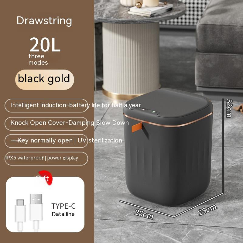 Smart Trash Can with Lid for Bedroom and Living Room Kitchen Storage Box Trash Can Induction Small Car Box Automatic Smart Dustbin Smart Trash Bin