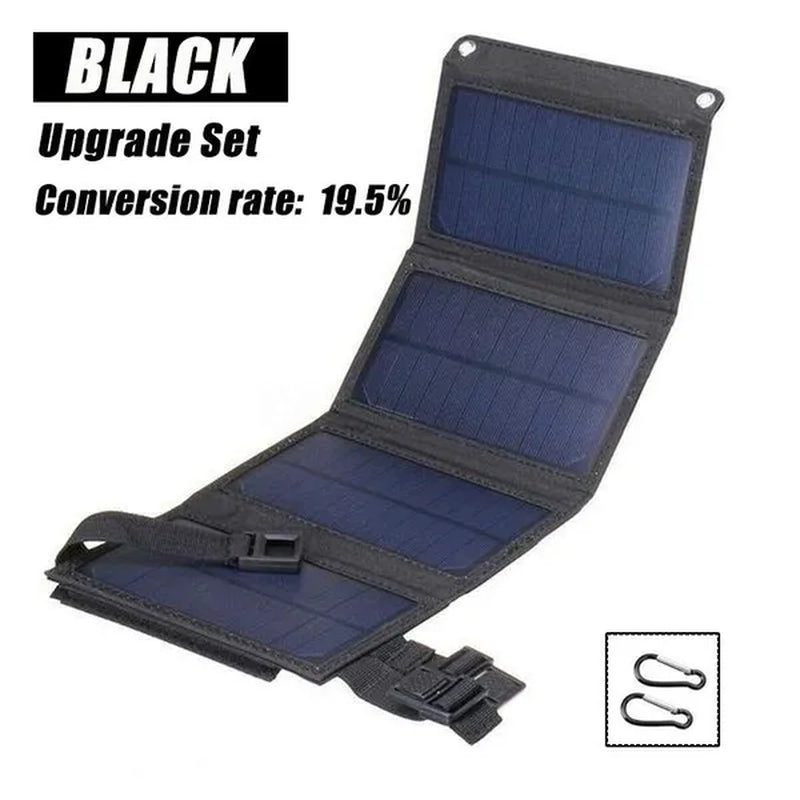 2000W High Power Output Waterproof USB Outdoor Sunpower Foldable Solar Panels Cells 5V Portable Solar Mobile Battery for Traveling Camping Hiking Black/Camouflage