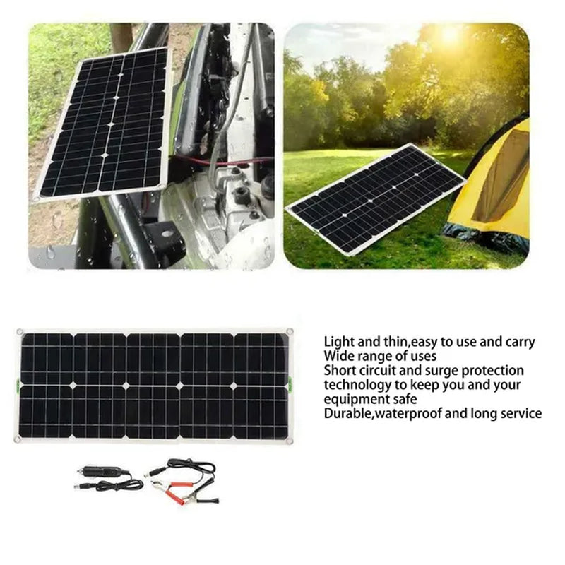 18V 100W Solar Panel Waterproof Solar Charging Panel Outdoor Battery for Household Car Boat