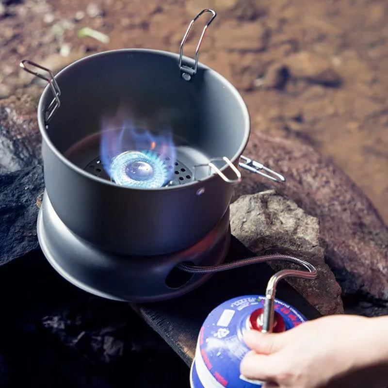Bulin Outdoor Picnic Hiking Camping Equipment Multipurpose Alcohol Gas Stove Pot Set