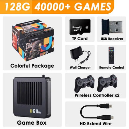 Dual-System 4K HD Video Game Console TV Game Player Wireless Gamepad G5 Built in 60000+ Games 64G/128GTV Box Support NDS/PS1/PSP