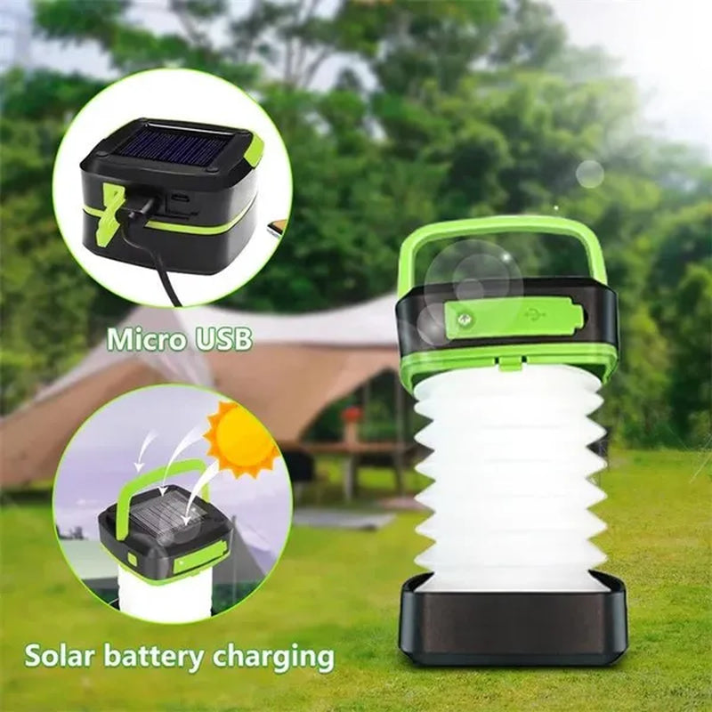 Camping Lantern Foldable Rechargeable Lamp Waterproof Flashlight Portable Power Bank Tent Fishing Travel Camping Light