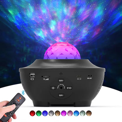 New Smart Rotatable Baby 3D Starry Ocean Music Led Star Night Light Projector with Remote Control for Kids