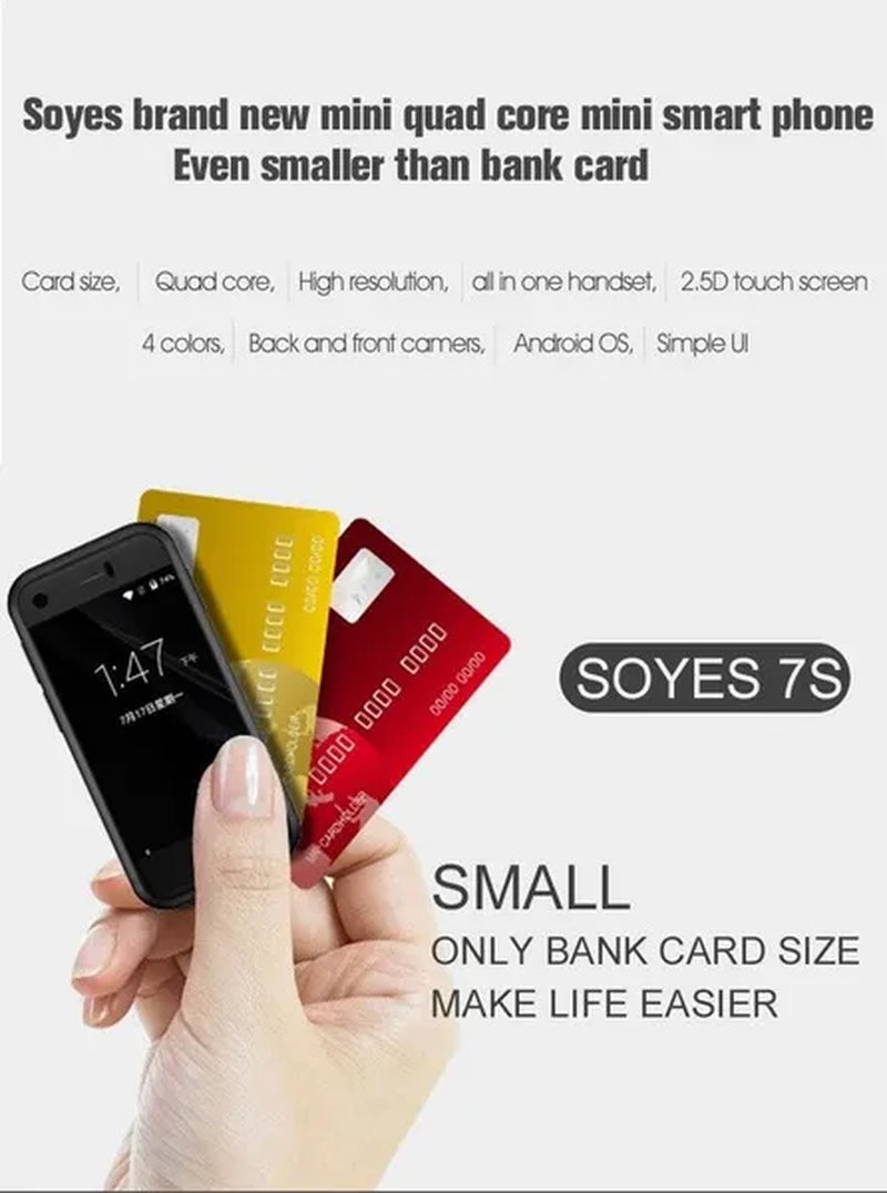 Soyes 7S Mini Android Celulares Smartphone 2.54" High Resolution Screen 1GB RAM 8GB ROM Dual SIM Mobile Phone WIFI Cellphones