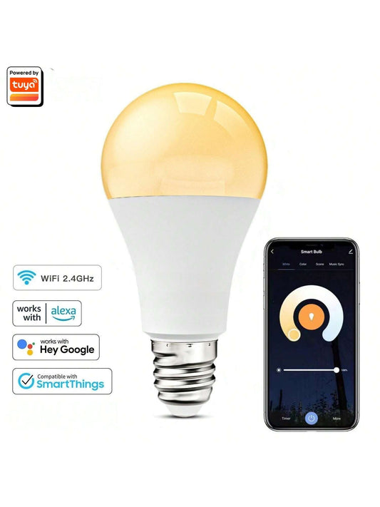 Smart Light Bulbs, Wifi LED Light Bulb, Dimmable Smart Bulb Works with Alexa, Google Home, Smartthings, Warm White& Cool White(2700K-6500K), 2.4Ghz, 850LM, E26, A19, 9W