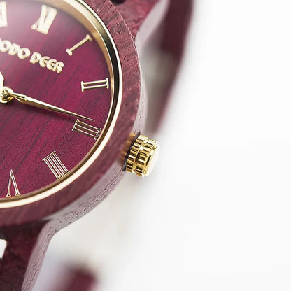 DODO DEER New Design Wood Watch for Women Simple Retro Roman Numerals Dial Rosewood Quartz Watch Anniversary Gift Exquisite Wooden Box Dropshipping