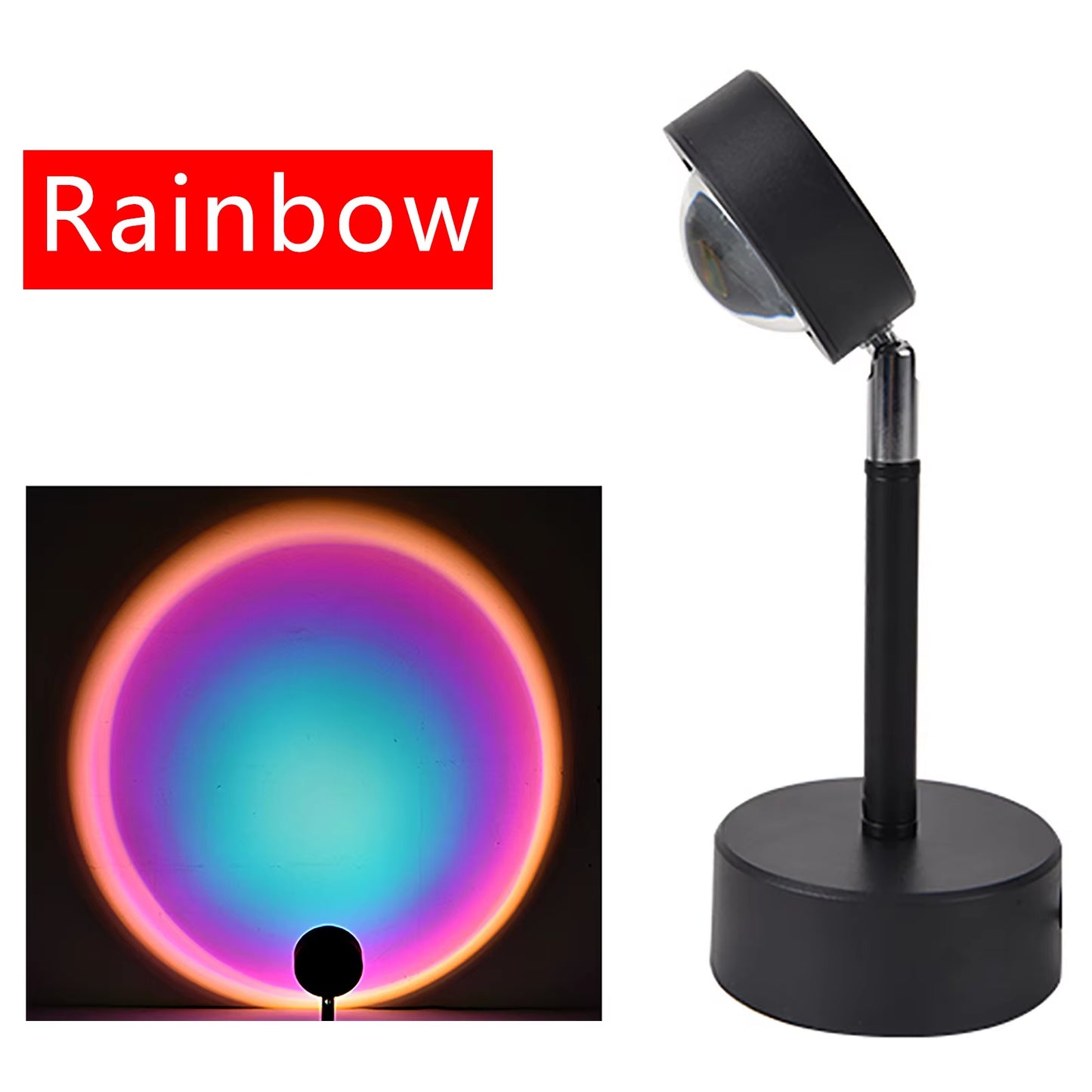 LED Night Light Projector Sunset Table Lamp Rainbow Projection for Living Room Bedroom Background Wall Decoration