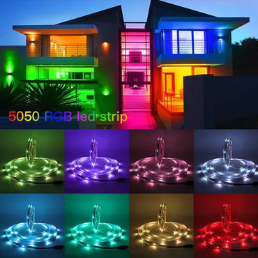 Smart LED Strip Lights 65.6Ft Ultra-Long Smart Led Lights Strip SMD 5050 RGB Color Changing Rope Lights Bluetooth Controller Led Strip Sync to Music Apply for Tv,Bedroom,Party and Home Decoration