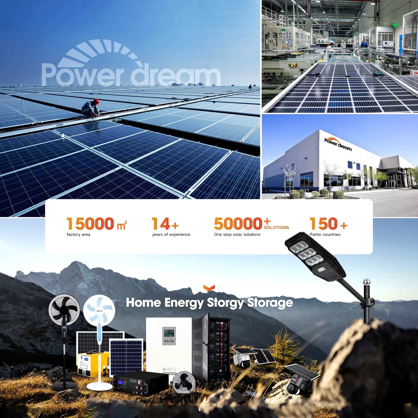 Power Dream Solar Panel System for Home Fan Integrated Solar Solution for Cooling and Power