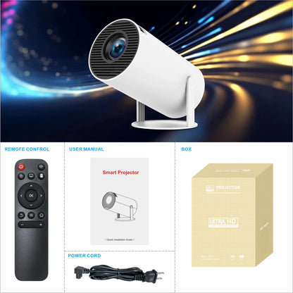 Hotselling 4K Hy300Pro Smart Projector 4K Android 12 Dual Wifi6 150 ANSI Allwinner BT5.0 1080P Home Cinema Outdoor Projetor