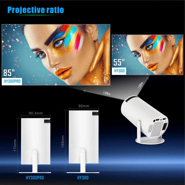 Hotselling 4K Hy300Pro Smart Projector 4K Android 12 Dual Wifi6 150 ANSI Allwinner BT5.0 1080P Home Cinema Outdoor Projetor