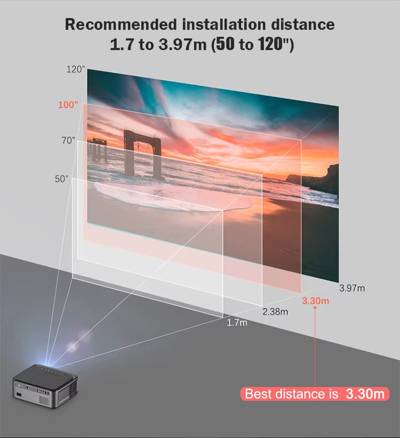 8000 Lumens Native 1080P Wifi Android Projector Full HD Beamer Video LED LCD Proyector Mini Home Theater 4K Projector