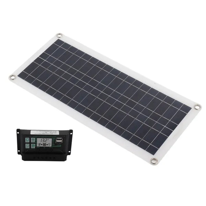 30W Solar Panel Complete Kit 12V Solar Cell Power Portable Outdoor Polysilicon Camp Hiking Travel