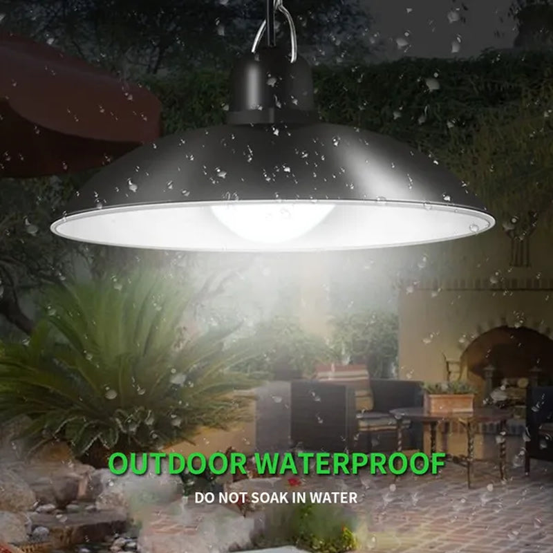 Solar Pendant Lights Double Single Head Indoor Outdoor Solar Hanging Lamp with White Warm White Light for Garden Patio