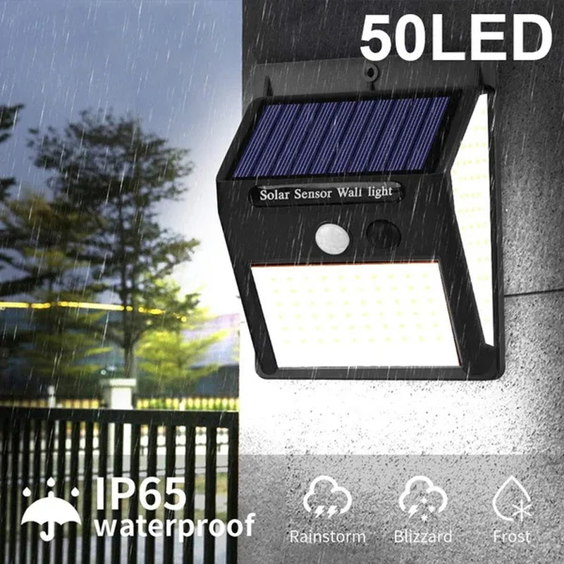 Outdoor 265 LED Solar Collector Light Motion Sensor Lights 3 Adjustable 270 ° Angle Lighting Waterproof IP65 Flood Light for Garden, Garage, Patio