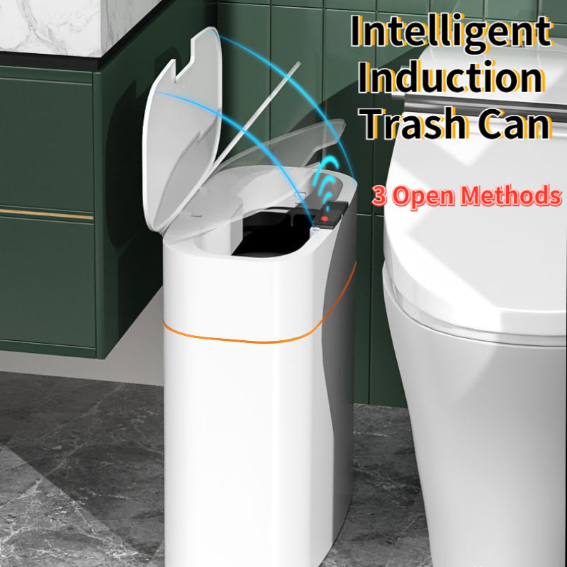 Smart Trash Can with Lid for Bedroom and Living Room Kitchen Storage Box Trash Can Induction Small Car Box Automatic Smart Dustbin Smart Trash Bin