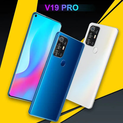 New V19Pro 7.2 Inch Full Screen FHD Smartphone 12GB+512GB Face Unlock 4G 5G Android10.0 Dual SIM Cards Support T Card Dual Rear 18MP+48MP HD Camera Bluetooth GPS Navigation Hi-Fi Sound Quality Smart Phones