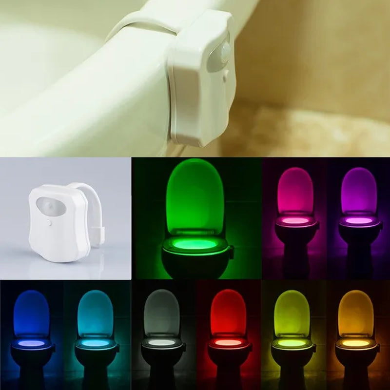 8 or 16 Colors Human Motion Sensor Toilet Light Bathroom Night Light Home Decoration