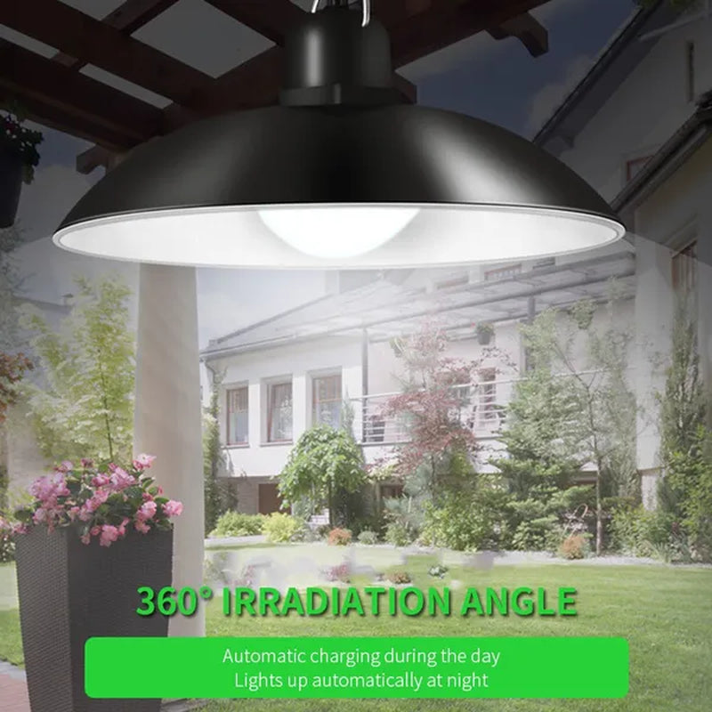 Solar Pendant Lights Double Single Head Indoor Outdoor Solar Hanging Lamp with White Warm White Light for Garden Patio