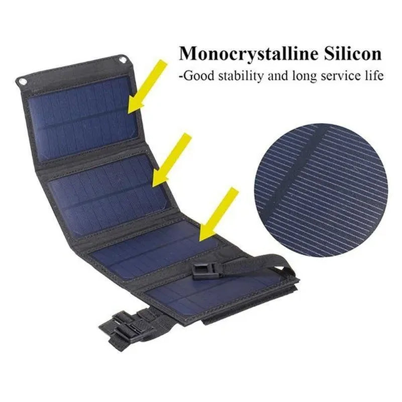 2000W High Power Output Waterproof USB Outdoor Sunpower Foldable Solar Panels Cells 5V Portable Solar Mobile Battery for Traveling Camping Hiking Black/Camouflage