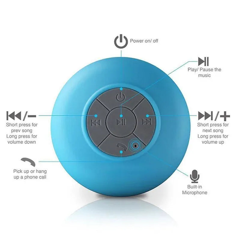 Bluetooth Speaker Portable Waterproof Wireless Handsfree Speakers, for Showers, Bathroom, Pool, Car, Beach & Outdo BTS-06