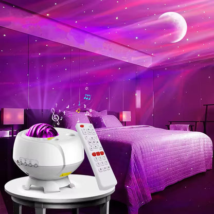 Star Projector 3 in 1 Galaxy Night Light Projector Wireless Music Speaker Aurora/Moon/Starry for Kids Baby Teen Adults