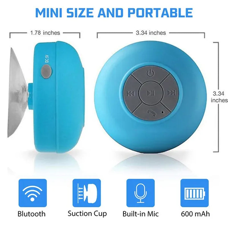 Bluetooth Speaker Portable Waterproof Wireless Handsfree Speakers, for Showers, Bathroom, Pool, Car, Beach & Outdo BTS-06