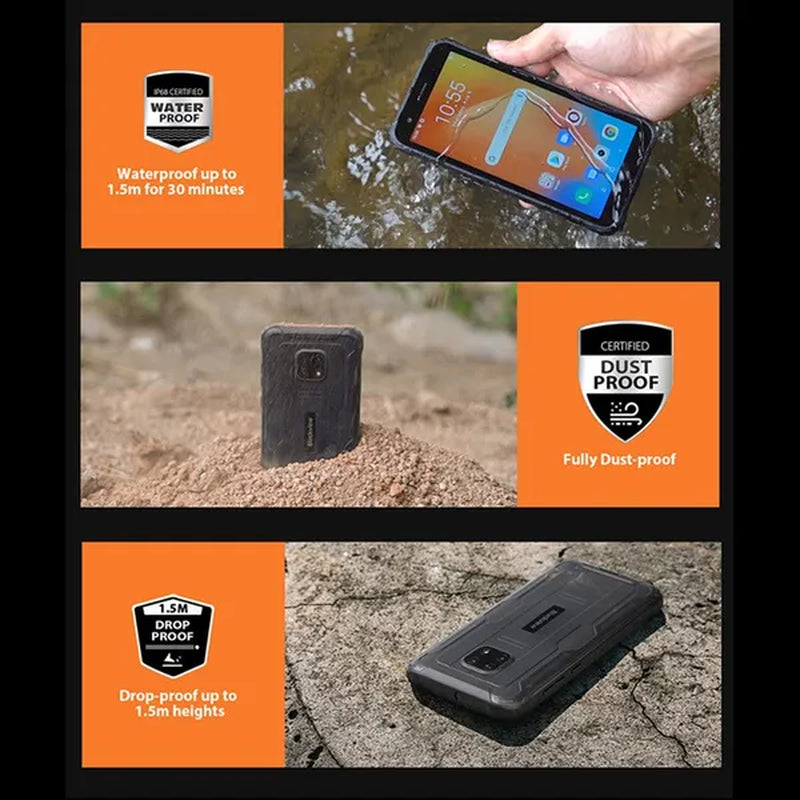 Blackview BV4900 Rugged Phone MT6761V/WE 5580Mah Android 10 Smartphone 3GB+32GB 5.7 Inch 8.0MP+5.0MP NFC IP68 Waterproof Mobile Phone