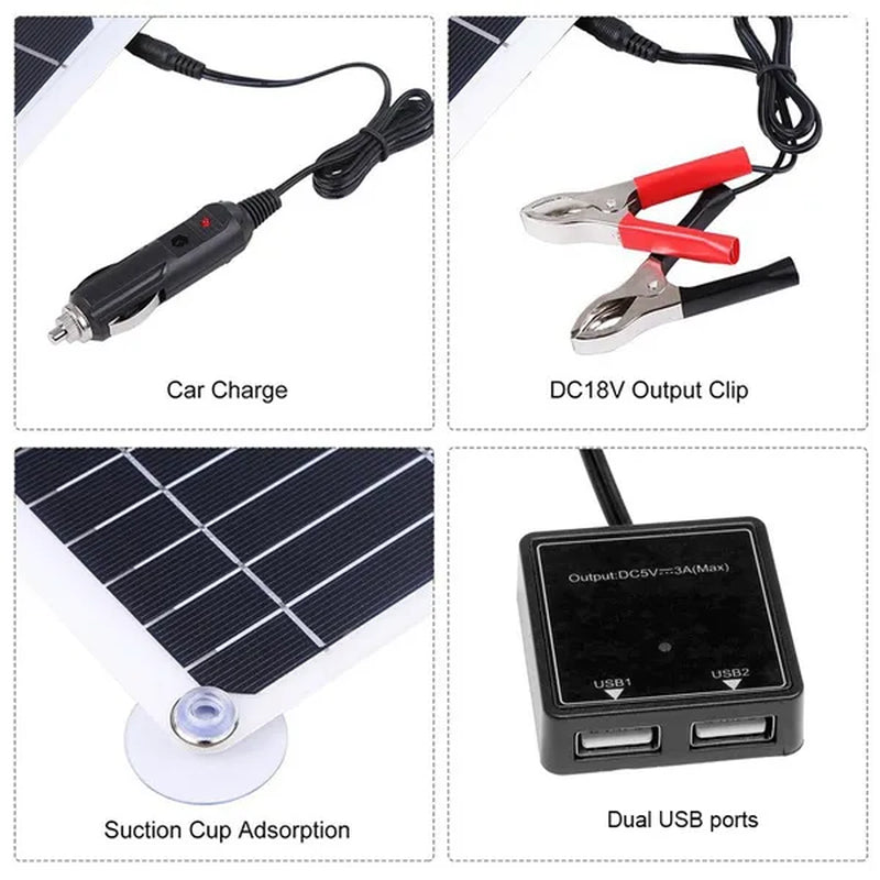 Solar Power System Solar Panel Kit Battery Charger 10/20A Solar Charge Controller Home Grid Camping Phone PWM