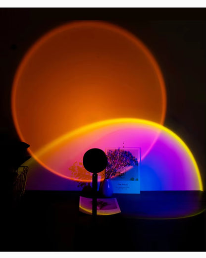 LED Night Light Projector Sunset Table Lamp Rainbow Projection for Living Room Bedroom Background Wall Decoration