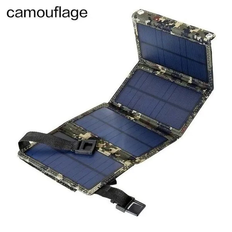 2000W High Power Output Waterproof USB Outdoor Sunpower Foldable Solar Panels Cells 5V Portable Solar Mobile Battery for Traveling Camping Hiking Black/Camouflage