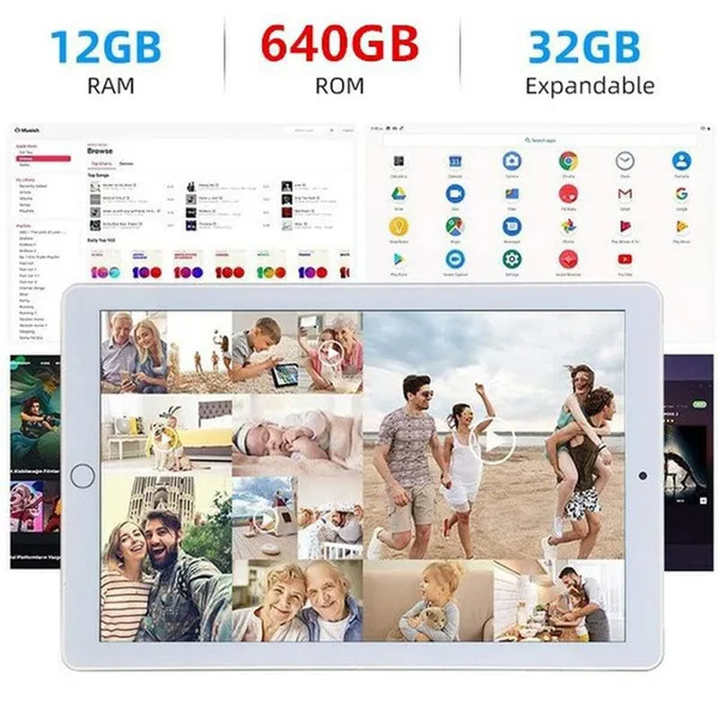 2022 PC Tablets Support NETFLIX!!! Newest Upgrade RAM 12G+ROM 1024GB+ 12 Core Wifi Tablet PC Android 12.0 Arge 2560*1600 IPS Screen Dual SIM Dual Camera Rear 13.0 MP IPS Tablet Call Phone Tablet-Pc 8 Inch Tablet