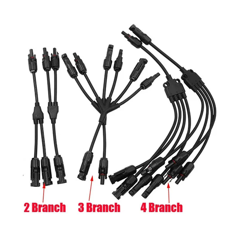 1 Pair Solar Connector Branch Connectors Cable Coupler Combiner Splitter for Solar Panel