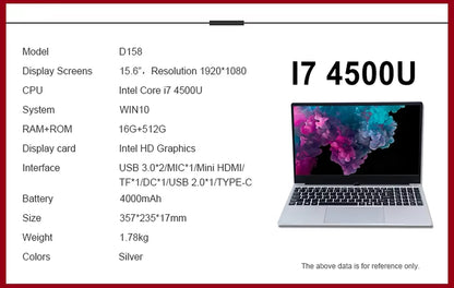 Hot Selling Intel Laptops Core I3/I5/I7 Office Business Laptop Computers Pc Laptops for Wholesales