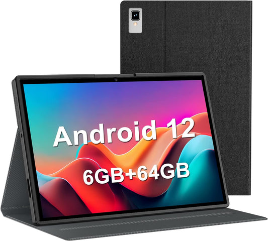 Android Tablet, 10 Inch Android 12 Tablet, 6GB RAM 64GB ROM, 1TB Expand, 8000Mah Long Battery, Dual Camera, 5G Wifi, Bluetooth, FHD Touch Screen, GPS, GMS Certified