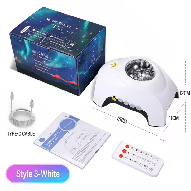 Star Projector 3 in 1 Galaxy Night Light Projector Wireless Music Speaker Aurora/Moon/Starry for Kids Baby Teen Adults