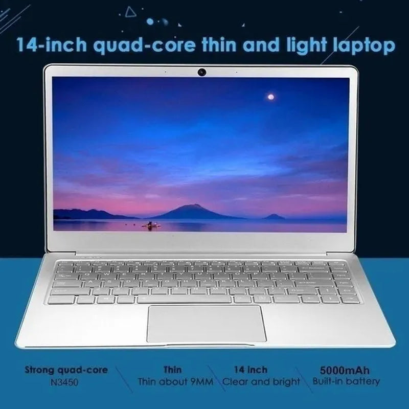 14.1 Inch Laptop Computer Intel J4105 RAM 6G SSD 64G/128G Windows 10 Student Notebook Office Work Job Learning Tool Gadgetl Gadget